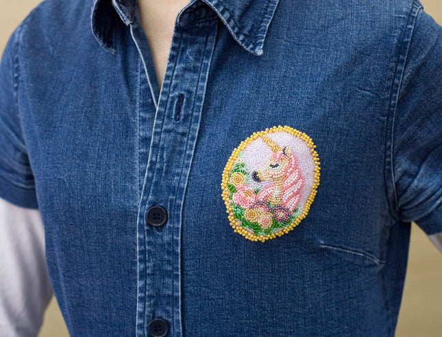 Bead embroidery patch kit "Wonderful Beast"