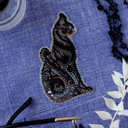 Bead embroidery patch kit "Bast in the night-A"