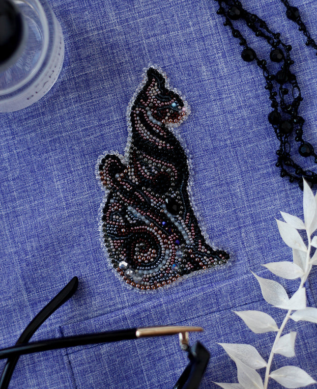 Bead embroidery patch kit "Bast in the night-A"