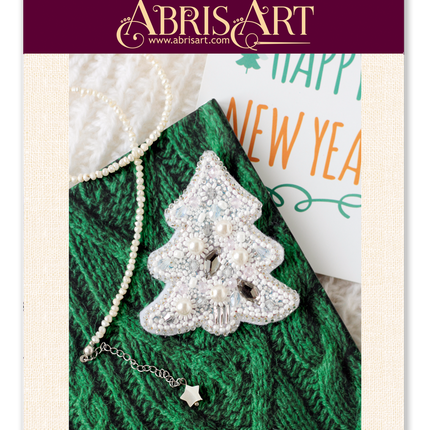 Beadwork kit for creating brooch "White spruce"