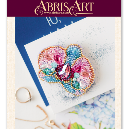 Beadwork kit for creating brooch "Orchid"
