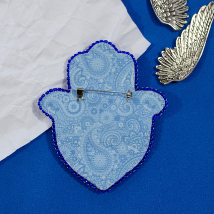 Beadwork kit for creating brooch "Hamsa Amulet"