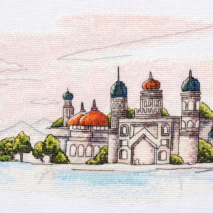 DIY Cross Stitch Kit "Colorful domes" 15.0"x7.1"
