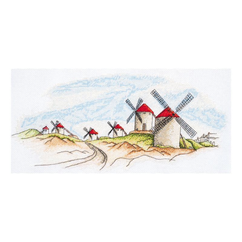 DIY Cross Stitch Kit "Windmills" 15.4"x7.1"