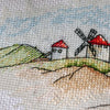 DIY Cross Stitch Kit "Windmills" 15.4"x7.1"