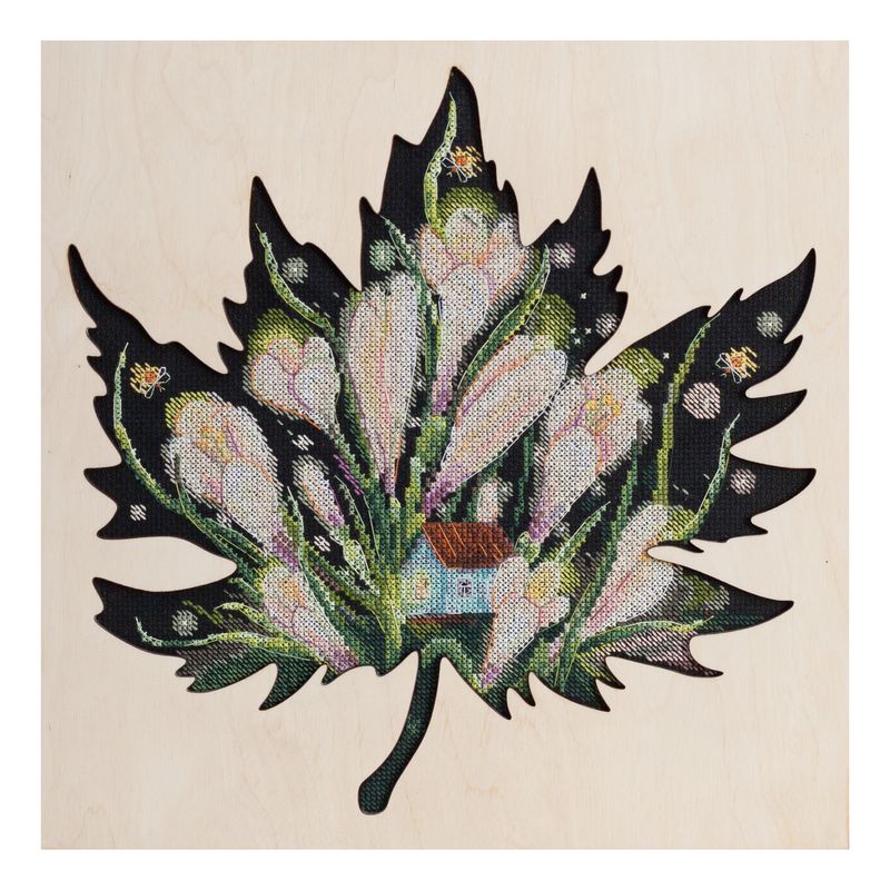 DIY Counted Cross Stitch Kit with Wood frame "Little secret"