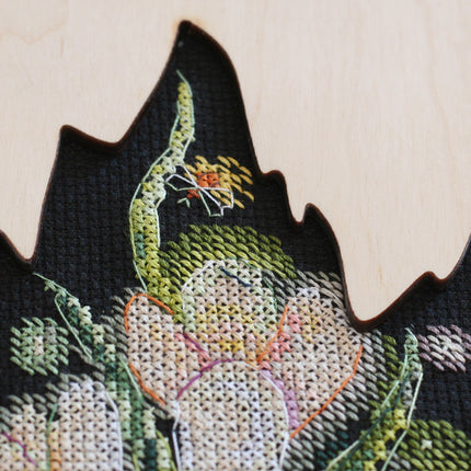 DIY Counted Cross Stitch Kit with Wood frame "Little secret"