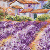DIY Counted Cross Stitch Kit with Wood frame "Lavender fields"