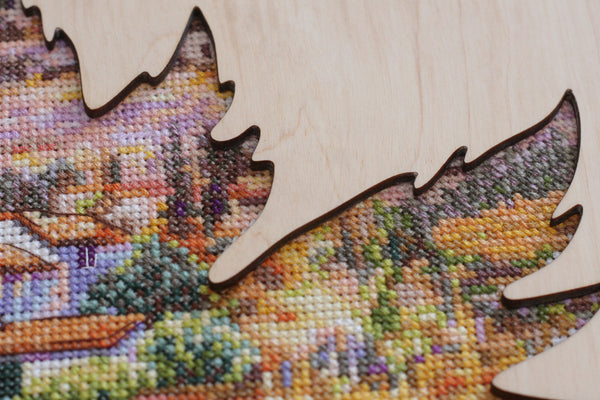 DIY Counted Cross Stitch Kit with Wood frame 