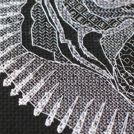 DIY Cross Stitch Kit "White Tiger" 8.3"x7.5"