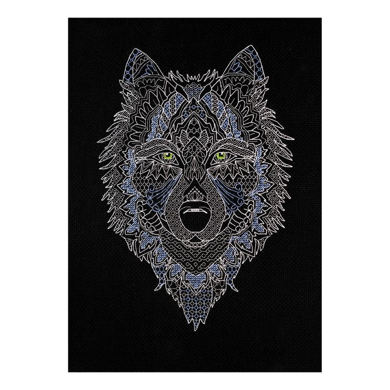 DIY Cross Stitch Kit "Silver wolf" 7.1"x9.8"