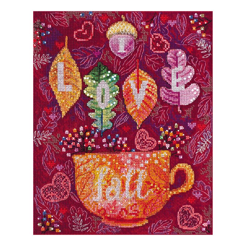 DIY Cross Stitch Kit "Colorful autumn" 7.9"x9.8"