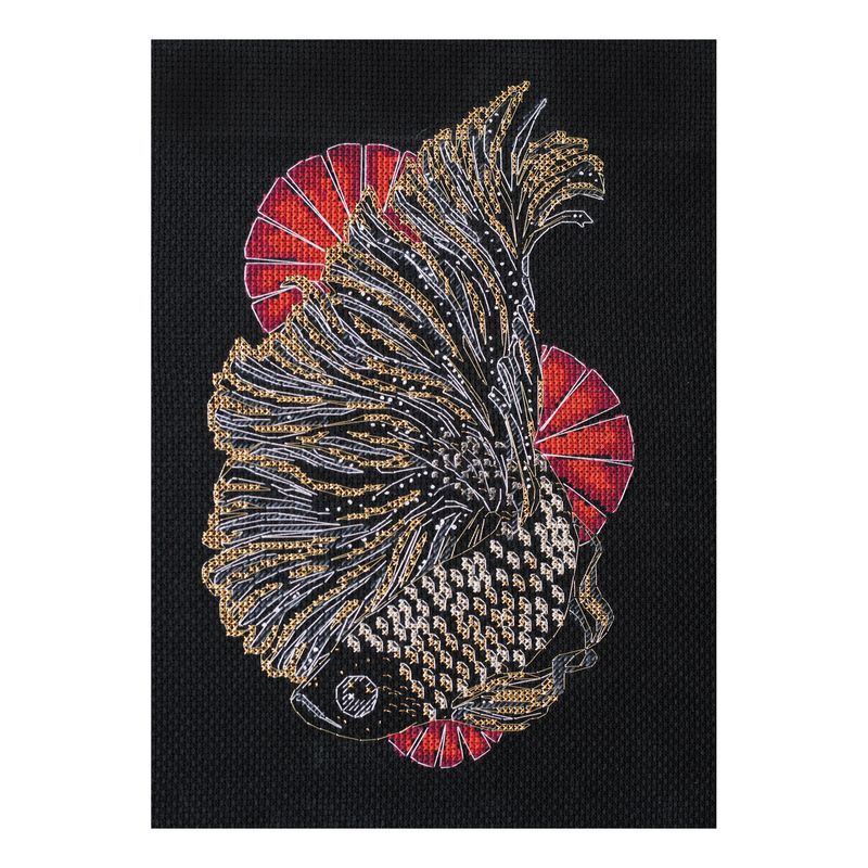 DIY Cross Stitch Kit "Black oranda" 5.9"x9.8"