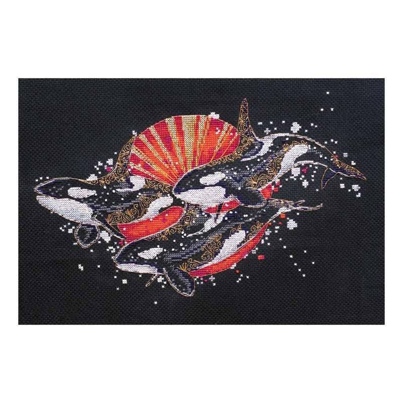DIY Cross Stitch Kit "Killer whales" 11.8"x7.9"