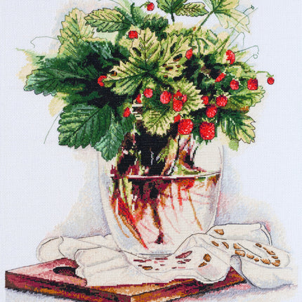 DIY Cross Stitch Kit "Strawberry bouquet" 12.6"x15.7"