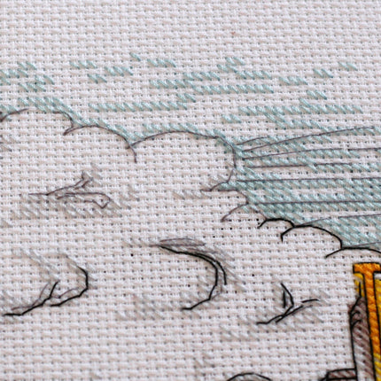 DIY Cross Stitch Kit "Colored town-2" 8.7"x8.3"