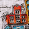 DIY Cross Stitch Kit "Colored town-2" 8.7"x8.3"
