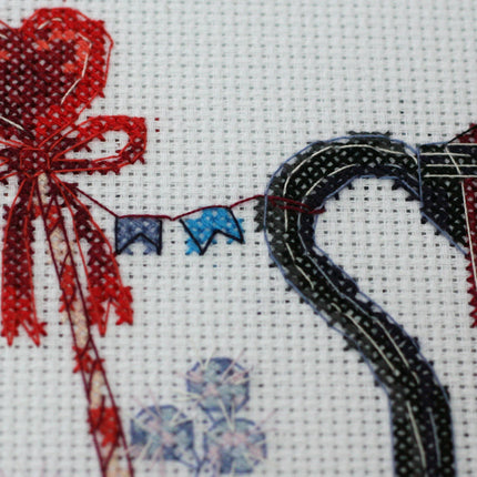 DIY Cross Stitch Kit "Coffee house" 5.9"x7.5"