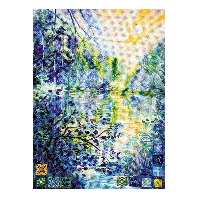 DIY Cross Stitch Kit "Dawn over the river" 11.0"x15.0"