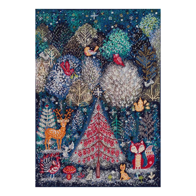 DIY Cross Stitch Kit "In the winter forest one day" 9.4"x13.4"