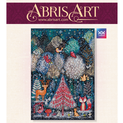 DIY Cross Stitch Kit "In the winter forest one day" 9.4"x13.4"