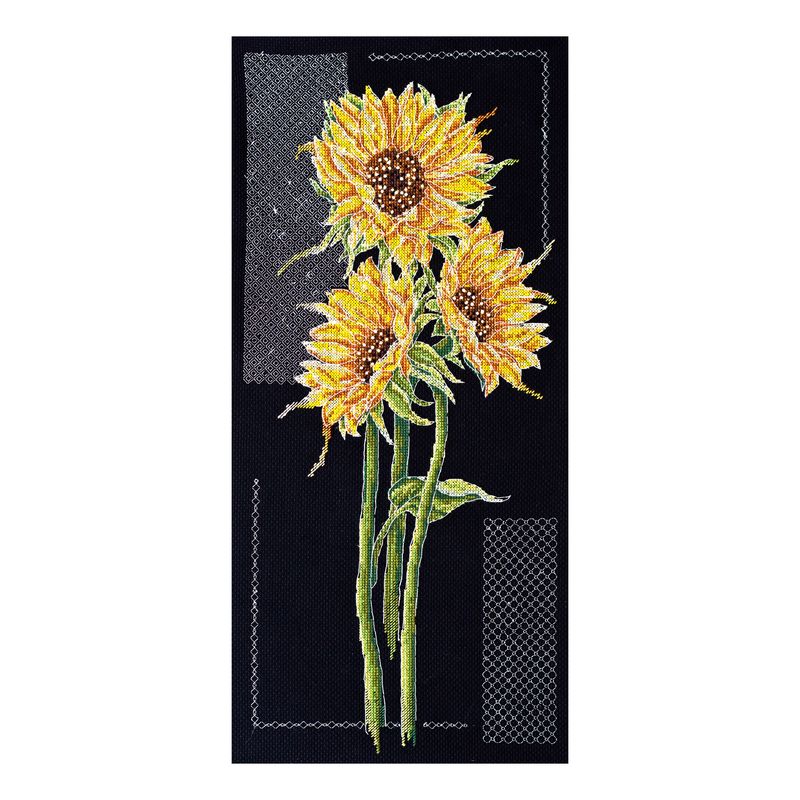 DIY Cross Stitch Kit "Bright sunflowers" 8.3"x18.9"
