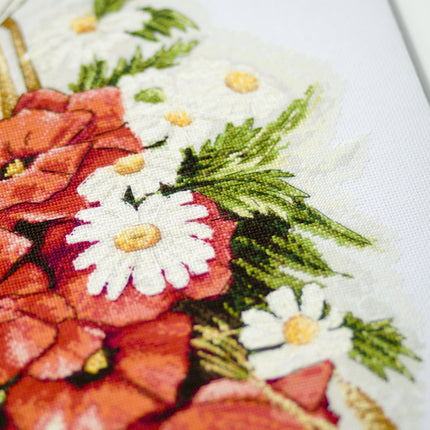 DIY Cross Stitch Kit "Field flowers" 9.8x23.6 in