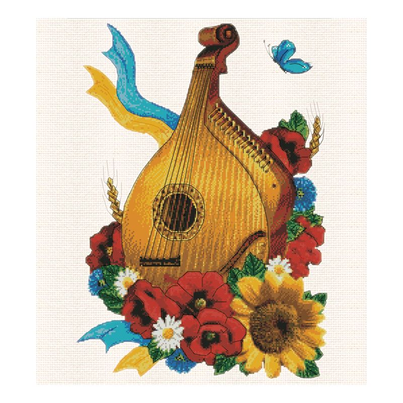 DIY Cross Stitch Kit "Melody of Ukraine" 10.2x14.6 in