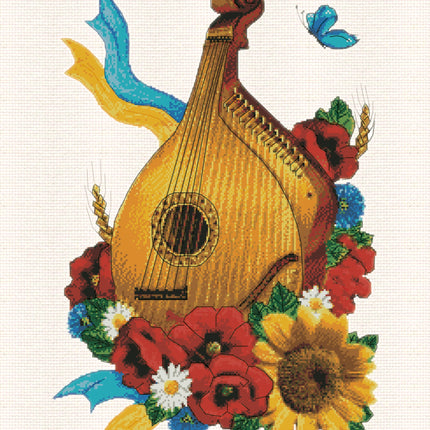 DIY Cross Stitch Kit "Melody of Ukraine" 10.2x14.6 in