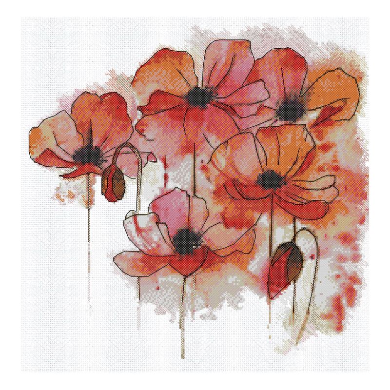 DIY Cross Stitch Kit "Watercolor fantasy" 11.0x11.0 in