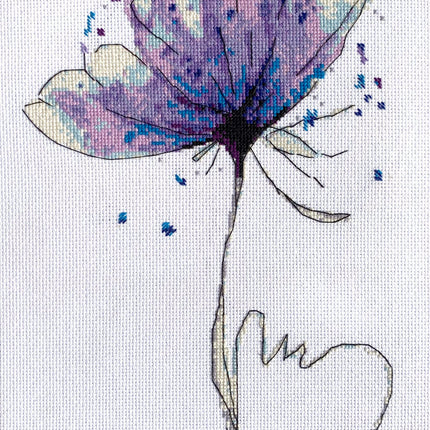 DIY Cross Stitch Kit "Azure color" 5.9x11.0 in