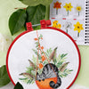 Counted Cross Stitch Kit "And in the basket is a cat"