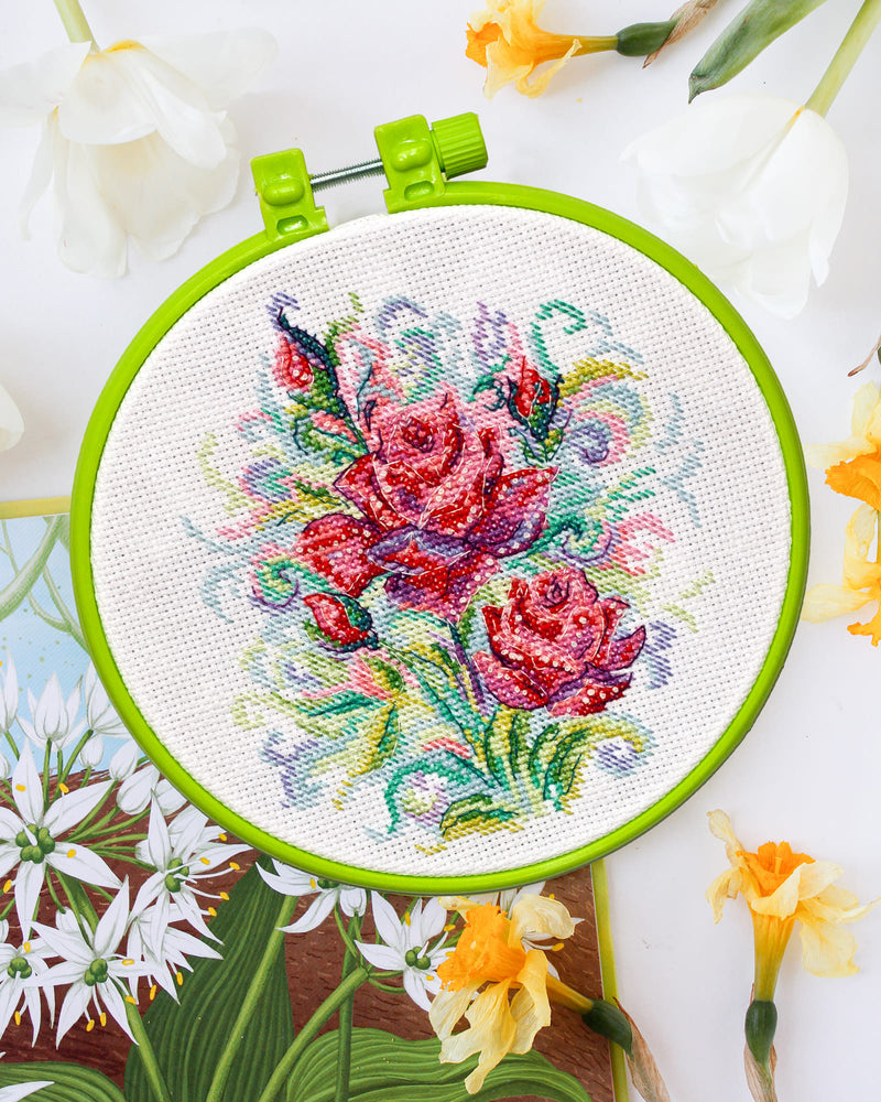 Counted Cross Stitch Kit "Spring roses"