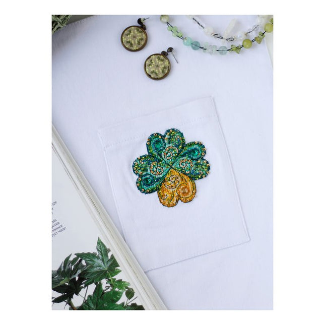 Cross stitch patch kit "Good luck leaf-1"