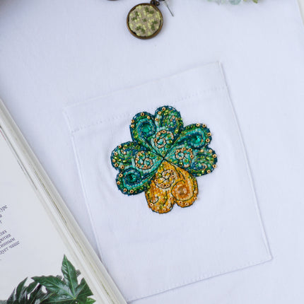 Cross stitch patch kit "Good luck leaf-1"