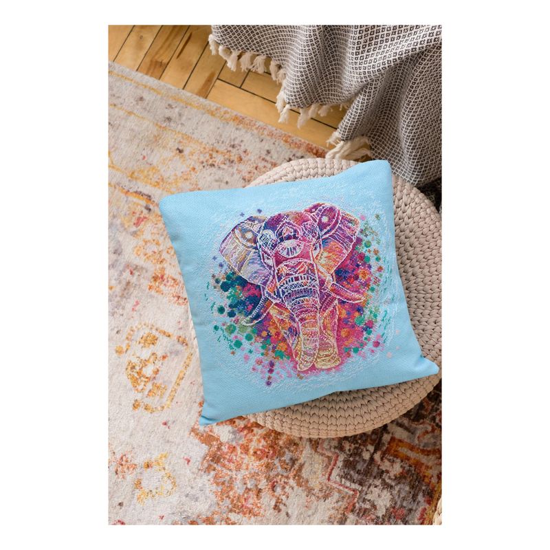 DIY Cross Stitch Pillow Kit "Elephant"