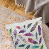 DIY Cross Stitch Pillow Kit "Feathers"