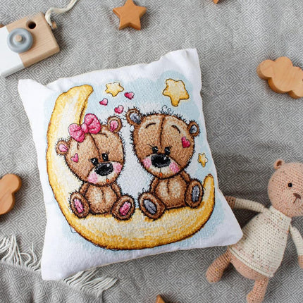 DIY Cross Stitch Pillow Kit "Good dreams"