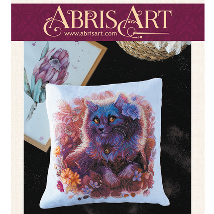 DIY Cross Stitch Pillow Kit "Soft Paws"