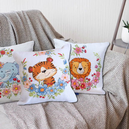 DIY Cross Stitch Pillow Kit "Tiger cub"