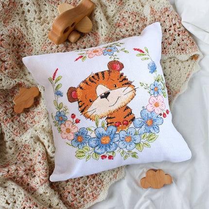 DIY Cross Stitch Pillow Kit "Tiger cub"