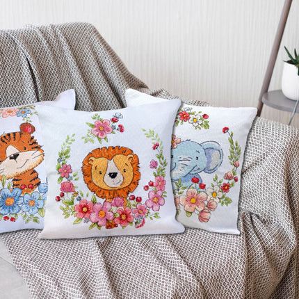 DIY Cross Stitch Pillow Kit "Lion cub"
