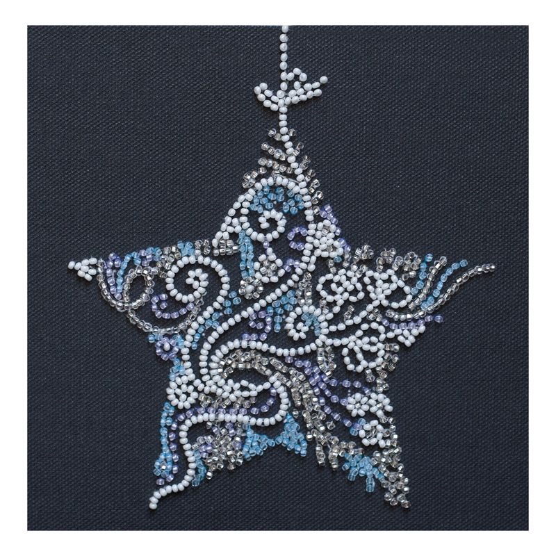 DIY Bead Embroidery Kit "Lace star"  5.9"x5.9" / 15.0x15.0 cm