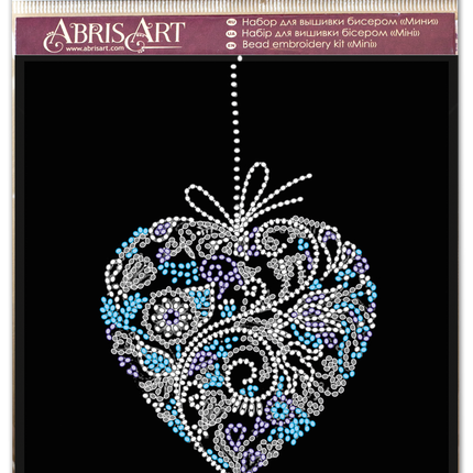 DIY Bead Embroidery Kit "Lace heart"  5.9"x5.9" / 15.0x15.0 cm