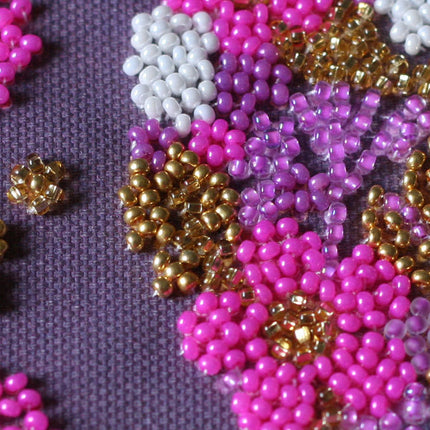 DIY Bead Embroidery Kit "Flower ball"  5.9"x5.9" / 15.0x15.0 cm