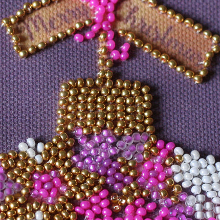 DIY Bead Embroidery Kit "Flower ball"  5.9"x5.9" / 15.0x15.0 cm