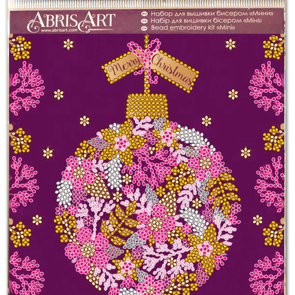 DIY Bead Embroidery Kit "Flower ball"  5.9"x5.9" / 15.0x15.0 cm