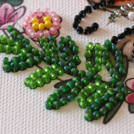 DIY Bead Embroidery Kit "Cheerful tiger"  5.9"x5.9" / 15.0x15.0 cm