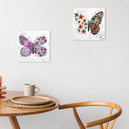 DIY Bead Embroidery Kit "Pink wings"  5.9"x5.9" / 15.0x15.0 cm