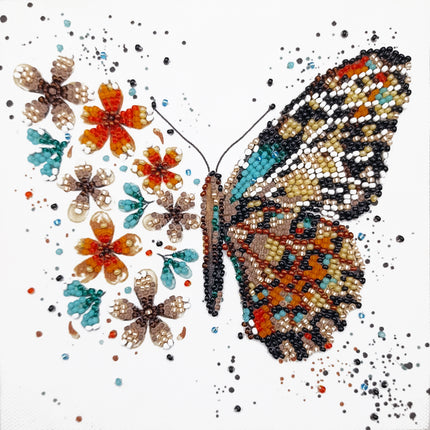 DIY Bead Embroidery Kit "Tigre wings"  5.9"x5.9" / 15.0x15.0 cm